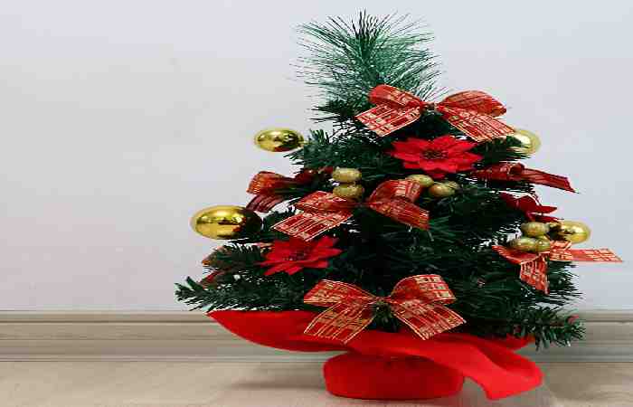 Red Slim Fir Artificial Christmas Tree