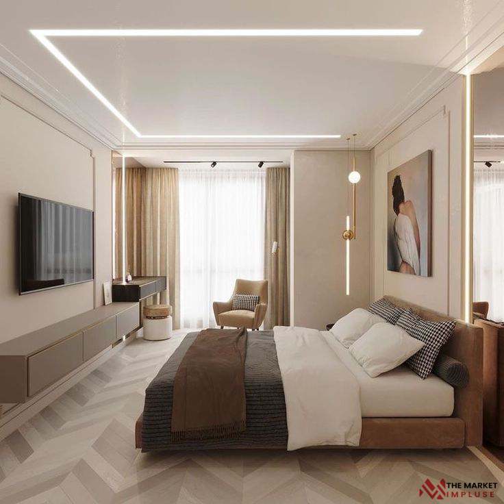 Profile Light False Ceiling Bedroom